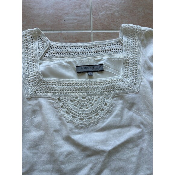 Anne Klein Linen Blend lined -Ivory Dress Size  2 - Picture 7 of 12